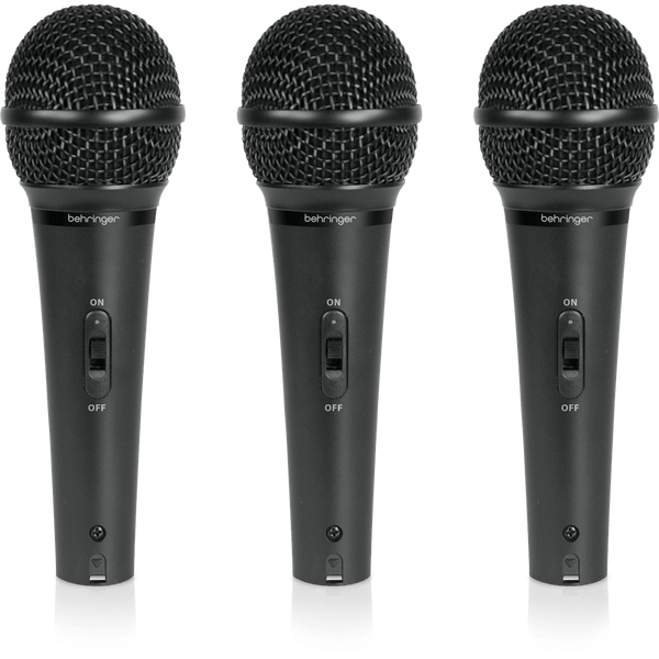 3x Behringer ULTRAVOICE XM1800S Dynamic Vocal Mics