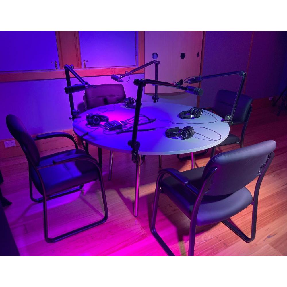 4-Person Podcast Studio Package - Zoom PodTrak P4, 4 x AT2040 Mics, Boom Arms & ATH-M50x Headphones-Cannon Sound And Light