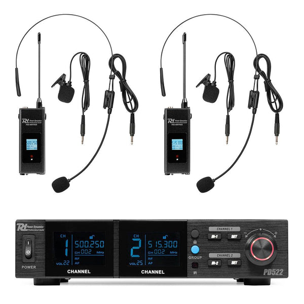Power Dynamics PD522B 2X Wireless Bodypack Microphone Set (500-530MHz)