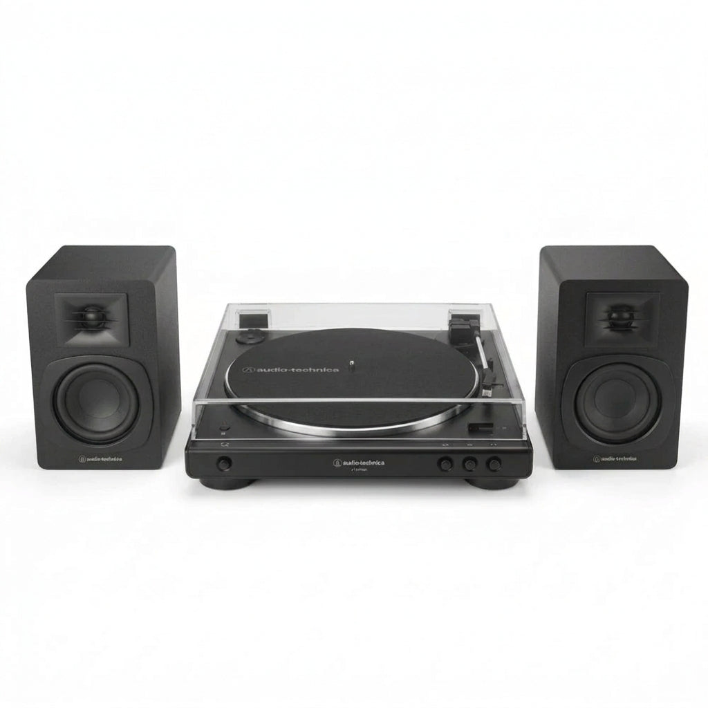 Audio‑Technica AT‑LP60X Turntable + AT‑SP3X Bluetooth Bookshelf Speaker Bundle