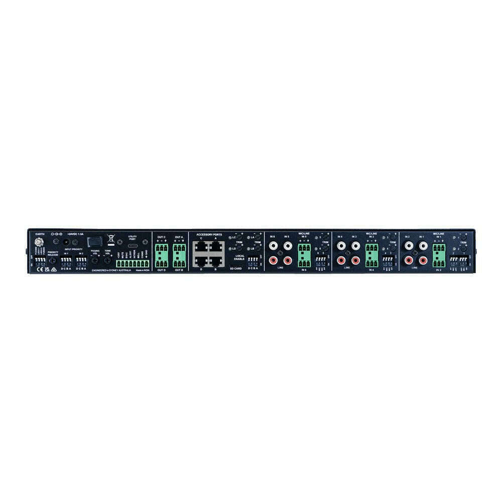 Australian Monitor Z624 Four Zone Matrix Mixer with 6 Mic/Line Inputs