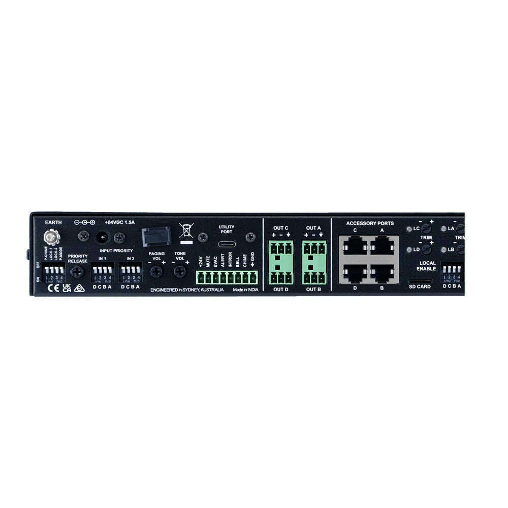Australian Monitor Z624 Four Zone Matrix Mixer with 6 Mic/Line Inputs