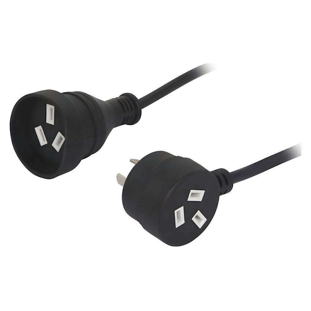 Black 240V 10 Amp Extension Cable with Piggy-Back (3, 5, 10, 15 & 20M)-Cannon Sound And Light