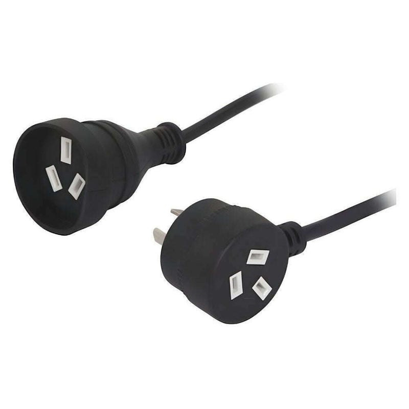 Black 240V 10 Amp Extension Cable with Piggy-Back (3, 5, 10, 15 & 20M)-Cannon Sound And Light