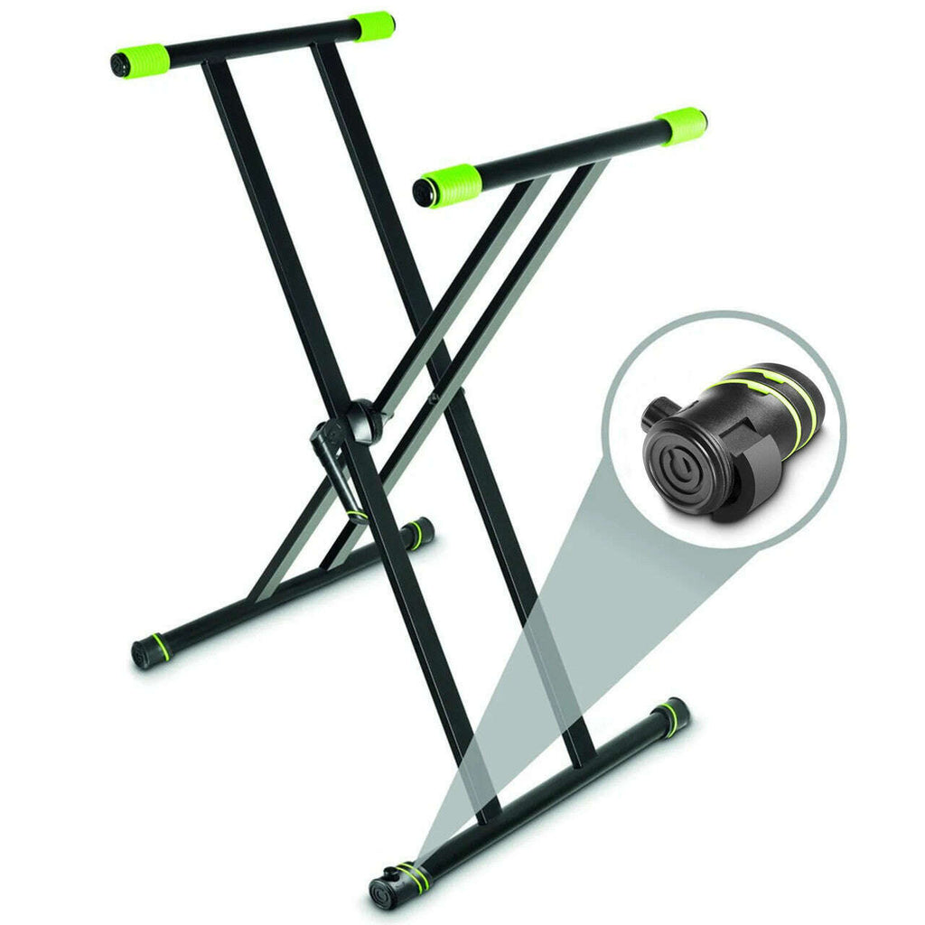 GRAVITY GKSX2 Double Braced X-Frame Keyboard Stand with Varifoot Levelling-Cannon Sound And Light