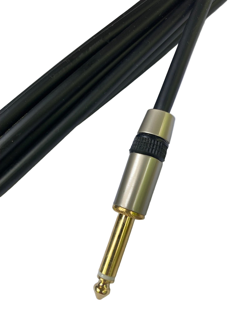 EWI Goldplated Right Angle 1/4” to Straight 1/4” Jack Premium Guitar / Instrument Cable