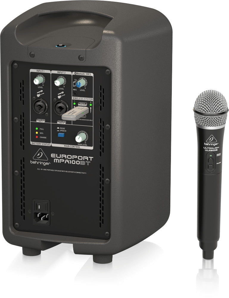 Behringer EUROPORT MPA100BT All-in-one Portable 100W PA System w/ Wireless Microphone