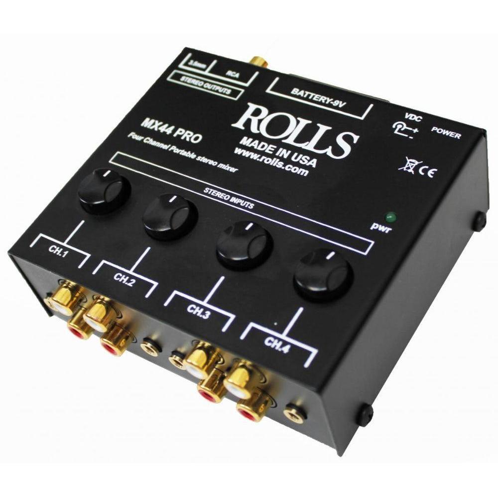 Rolls MX44 Pro 4 Channel Stereo Mixer-Cannon Sound And Light