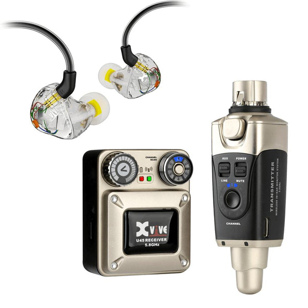 Xvive U45T9 In Ear Monitor System with T9 Earphones (5.8 GHz)-Cannon Sound And Light