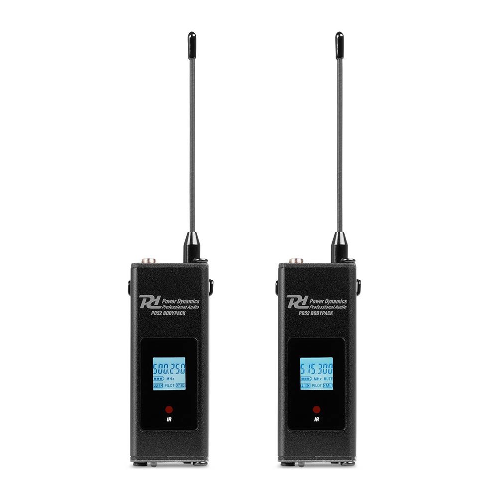 Power Dynamics PD522B 2X Wireless Bodypack Microphone Set (500-530MHz)
