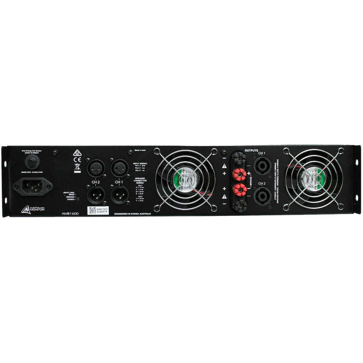 Australian Monitor AMB1600 2x 800Watt Power Amplifier - Cannon Sound ...