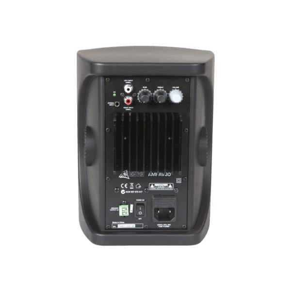 Australian Monitor AMPAV30B 30watt Powered Bookshelf Speakers - Pair - Black-Cannon Sound And Light