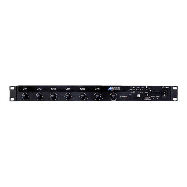 Australian Monitor HS250 V2 Mixer Amplifier 250 watts, Class D, 1RU, 9 Inputs-Cannon Sound And Light