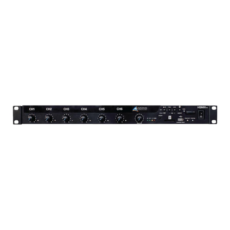 Australian Monitor HSMIX V2 9-Input 1RU Rack Mount Mic/Line Mixer w/ MP3 Player & Bluetooth-Cannon Sound And Light