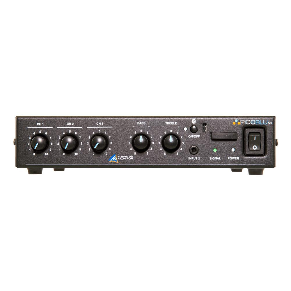 Australian Monitor PICOBLU V2 30 Watt Small Form Factor Mixer Amplifier with Bluetooth-Cannon Sound And Light