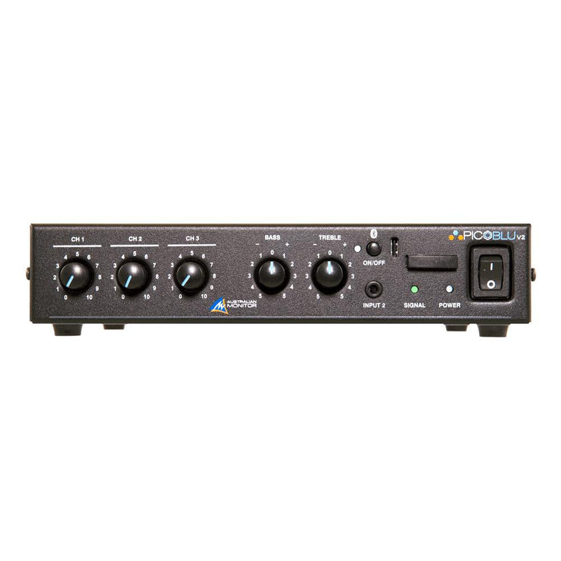 Australian Monitor PICOBLU V2 30 Watt Small Form Factor Mixer Amplifier with Bluetooth-Cannon Sound And Light