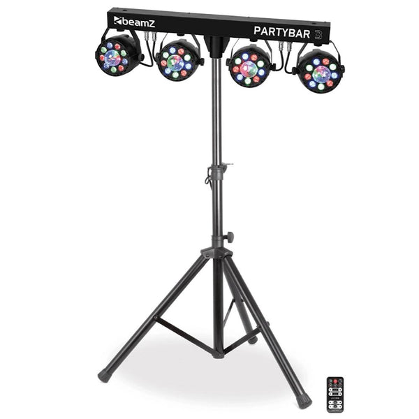 BeamZ PartyBar 3 4x PAR All-In-One LED DJ Lighting System with Magic Ball-Cannon Sound And Light