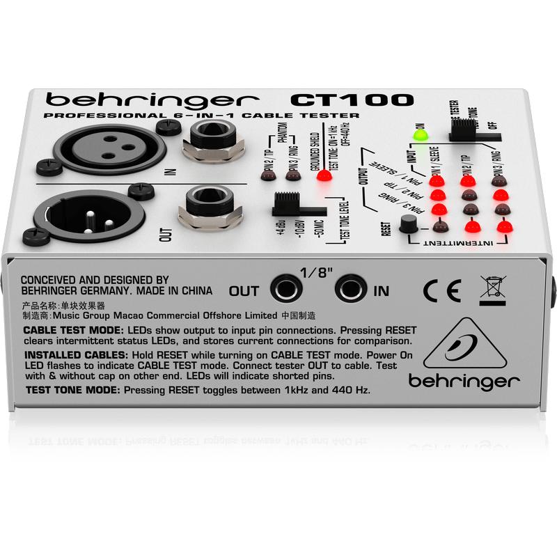 Behringer CT100 6-in-1 Cable Tester-Cannon Sound And Light