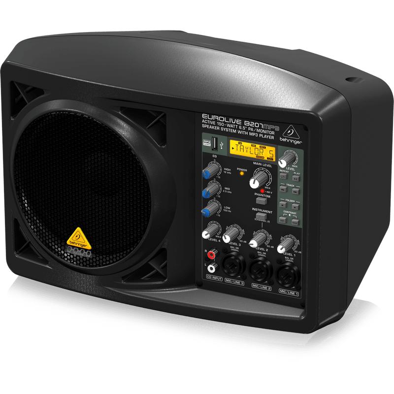 Behringer EUROLIVE B207MP3 Active 150-Watt 6.5" PA/Monitor Speaker System with MP3 Player-Cannon Sound And Light
