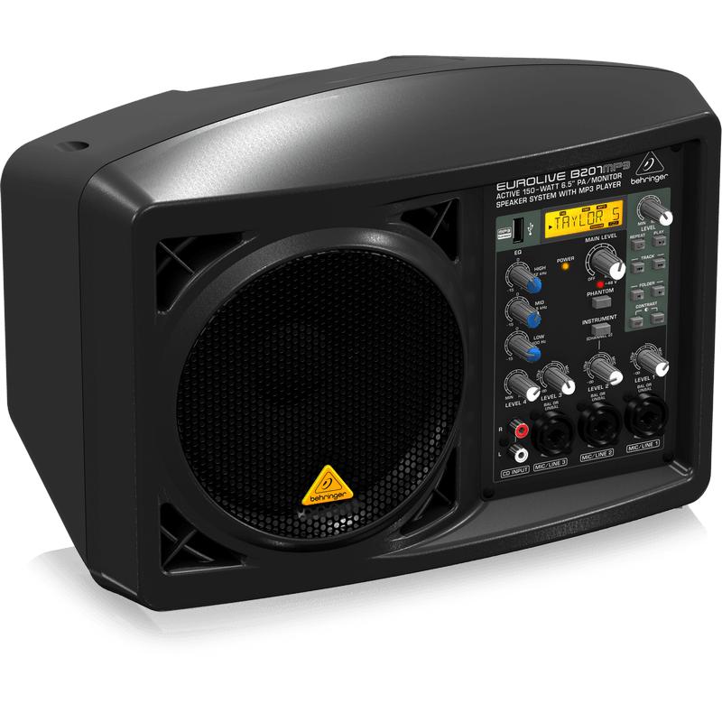 Behringer EUROLIVE B207MP3 Active 150-Watt 6.5" PA/Monitor Speaker System with MP3 Player-Cannon Sound And Light