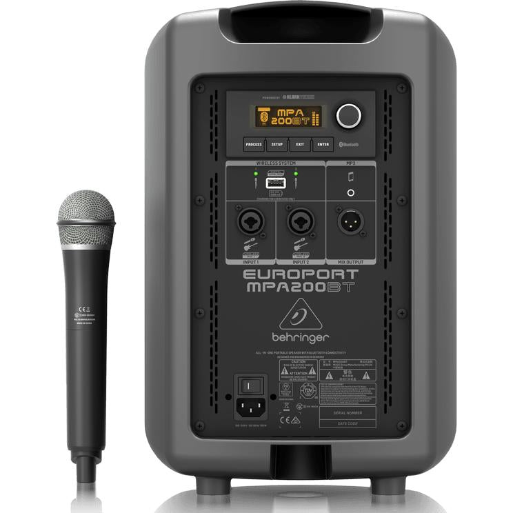 Behringer EUROPORT MPA200BT All-in-one Portable 200W PA System w/ Wireless Microphone, Bluetooth Connectivity and Battery Operation-Cannon Sound And Light