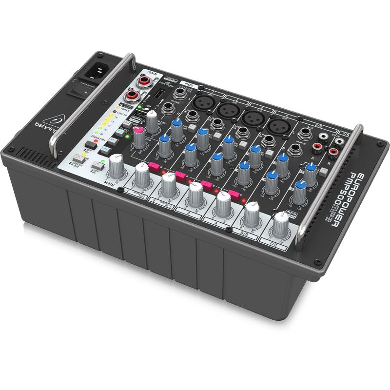 Behringer EUROPOWER PMP500MP3 Ultra-Compact 500-Watt 8-Channel Powered Mixer-Cannon Sound And Light