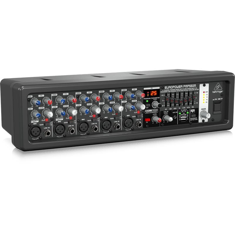 Behringer EUROPOWER PMP550M 500W 5-Channel Powered Mixer w/ KLARK TEKNIK Multi-FX Processor-Cannon Sound And Light