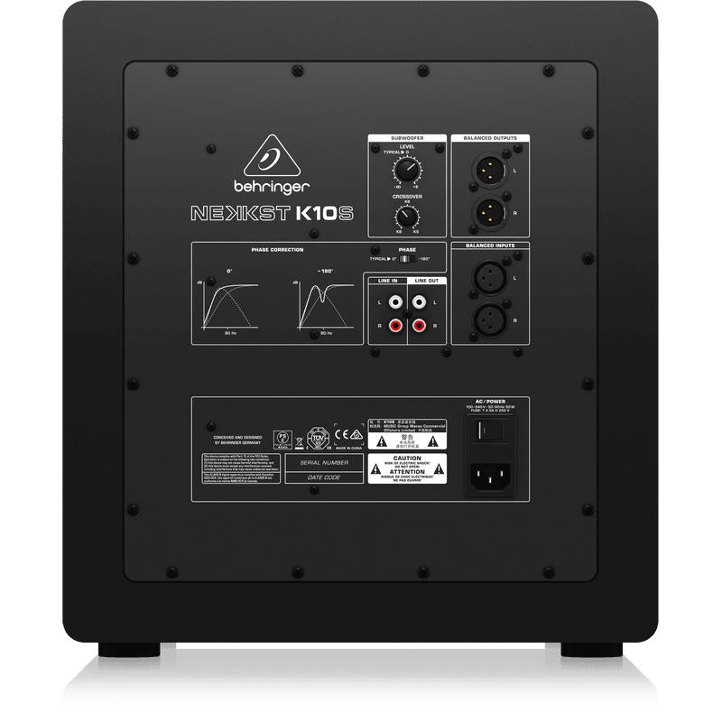 Behringer K10S 10" Studio Subwoofer-Cannon Sound And Light
