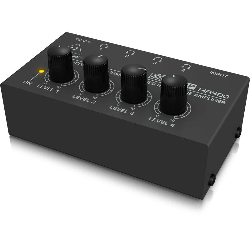 Behringer MICROAMP HA400 Ultra-Compact 4-Channel Stereo Headphone Amplifier-Cannon Sound And Light