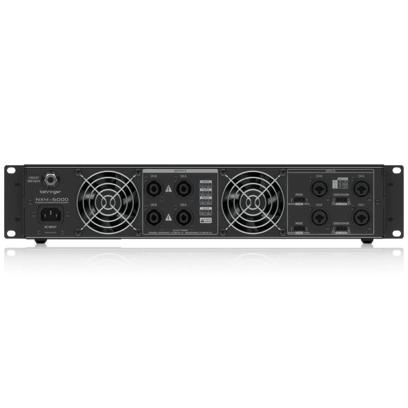 Behringer NX4-6000 Ultra-Lightweight 6000-Watt 4-Channel Class-D Power Amplifier with Smartsense-Cannon Sound And Light