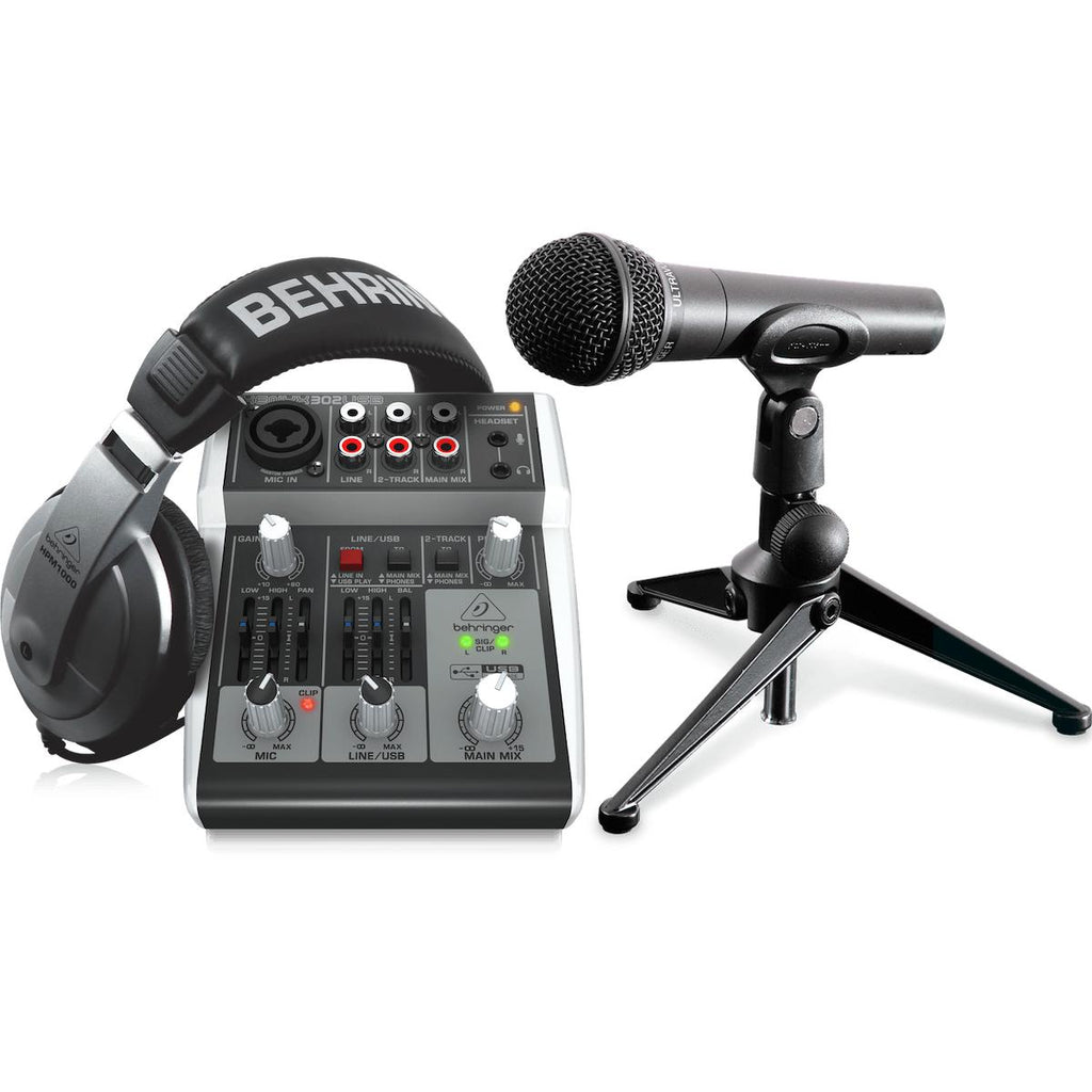 Behringer PODCASTUDIO 2 USB Complete Bundle with USB/Audio Interface-Cannon Sound And Light