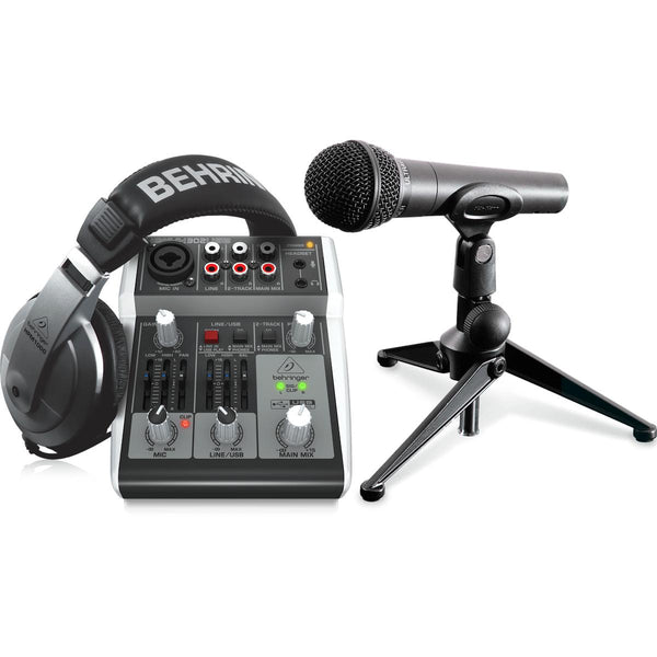 Behringer PODCASTUDIO 2 USB Complete Bundle with USB/Audio Interface-Cannon Sound And Light