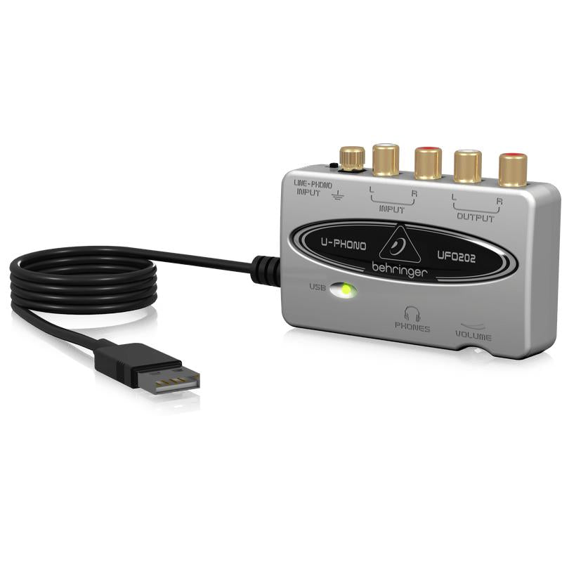 Behringer U-PHONO UFO202 USB/Audio Interface with Built-in Phono Preamp-Cannon Sound And Light
