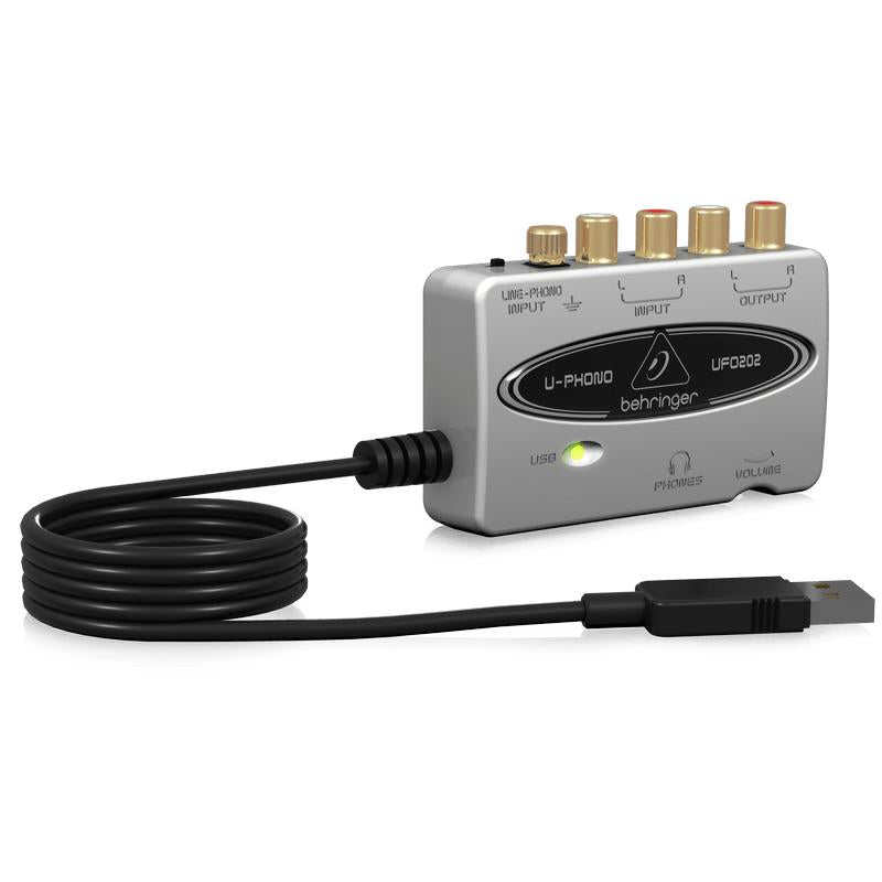 Behringer U-PHONO UFO202 USB/Audio Interface with Built-in Phono Preamp-Cannon Sound And Light