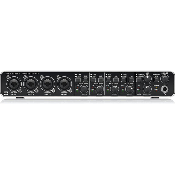 Behringer U-PHORIA UMC404HD 4x4, 24-Bit/192 kHz USB Audio/MIDI Interface-Cannon Sound And Light