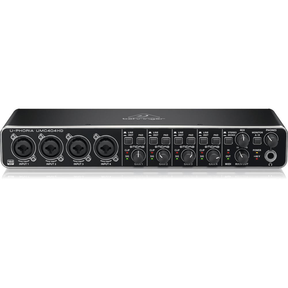Behringer U-PHORIA UMC404HD 4x4, 24-Bit/192 kHz USB Audio/MIDI Interface-Cannon Sound And Light