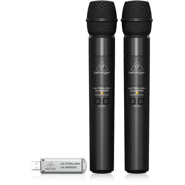 Behringer ULTRALINK ULM202USB 2.4 GHz Digital Wireless System w/2 Microphones & USB Receiver-Cannon Sound And Light