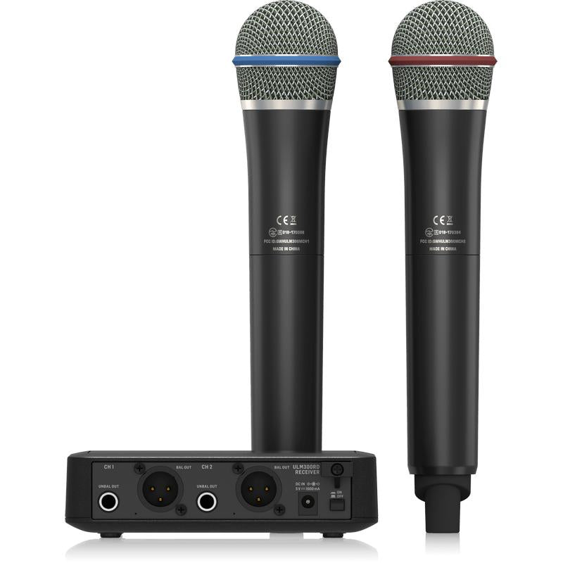 Behringer ULTRALINK ULM302MIC 2.4 GHz Digital Wireless System with 2 Handheld Microphones and Receiver-Cannon Sound And Light