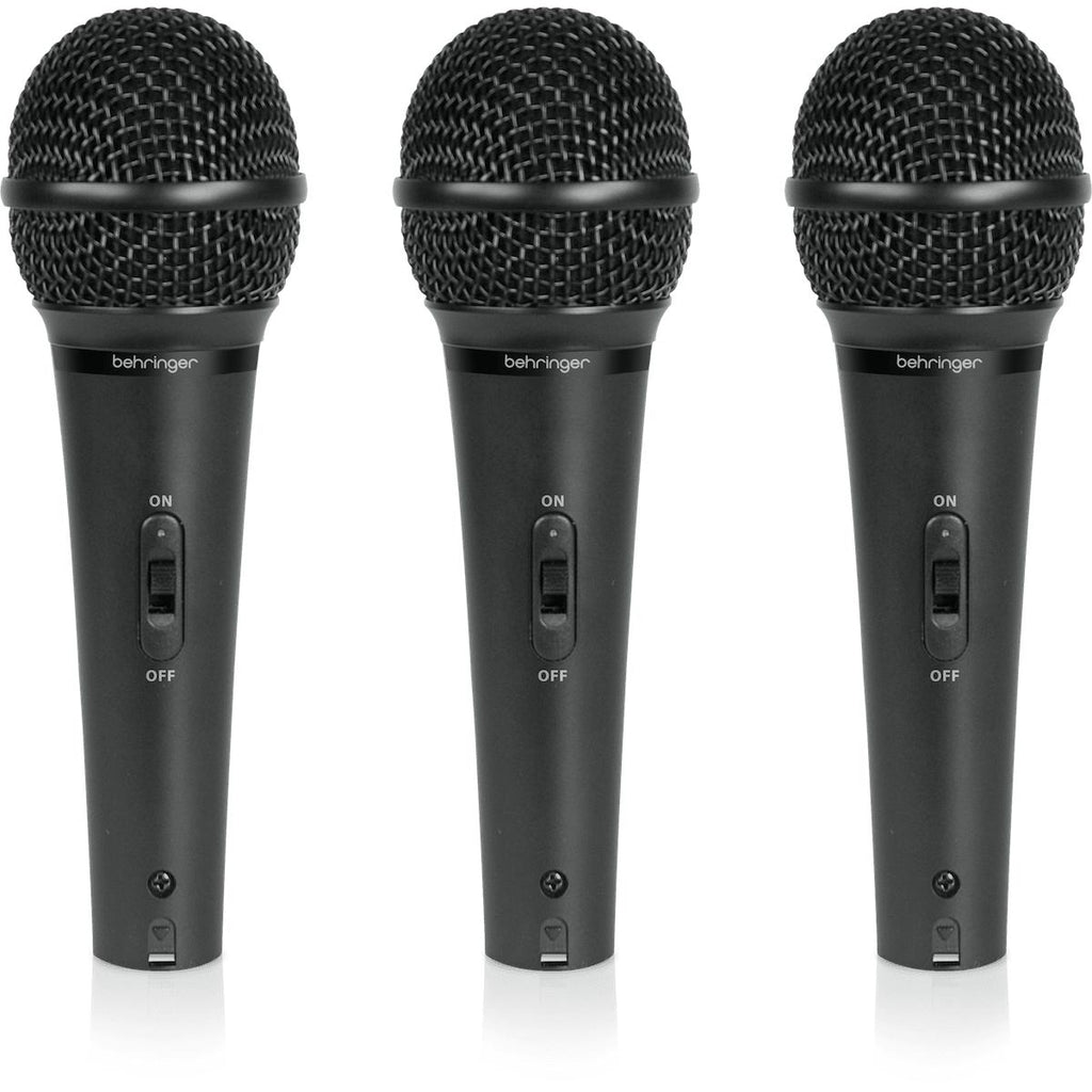 Behringer ULTRAVOICE XM1800S Dynamic Cardioid Vocal Microphone 3-Pack-Cannon Sound And Light