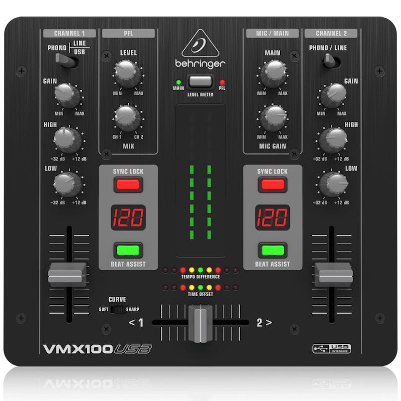 Behringer VMX100USB Professional 2-Channel DJ Mixer with USB/Audio Interface, BPM Counter & VCA Control-Cannon Sound And Light