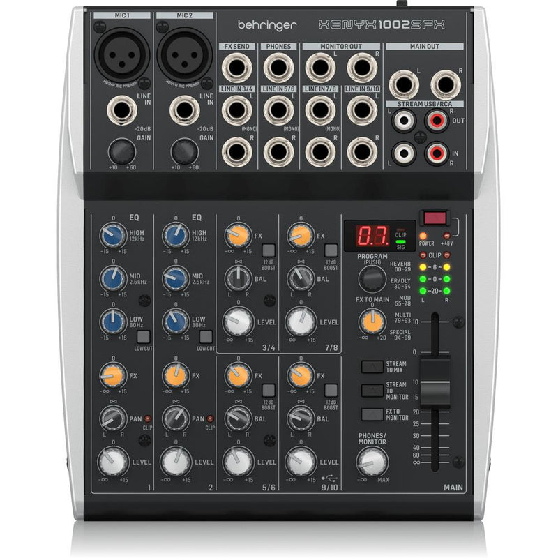 Behringer XENYX 1002SFX 10-Input Mixer with USB & FX-Cannon Sound And Light