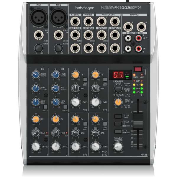 Behringer XENYX 1002SFX 10-Input Mixer with USB & FX