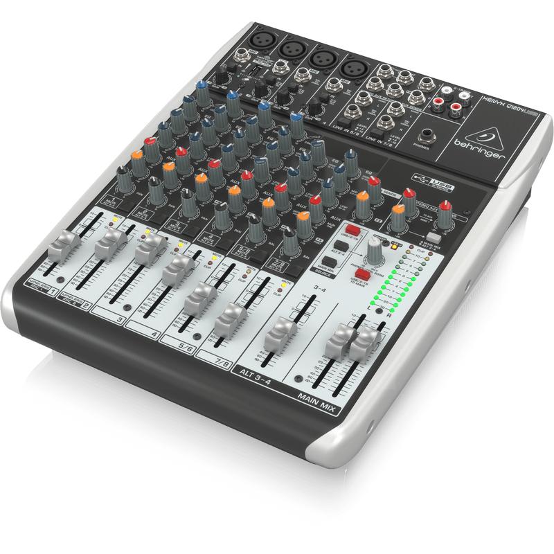 Behringer XENYX Q1204USB Premium 12-Input 2/2-Bus Mixer with XENYX Mic Preamps & Compressors-Cannon Sound And Light