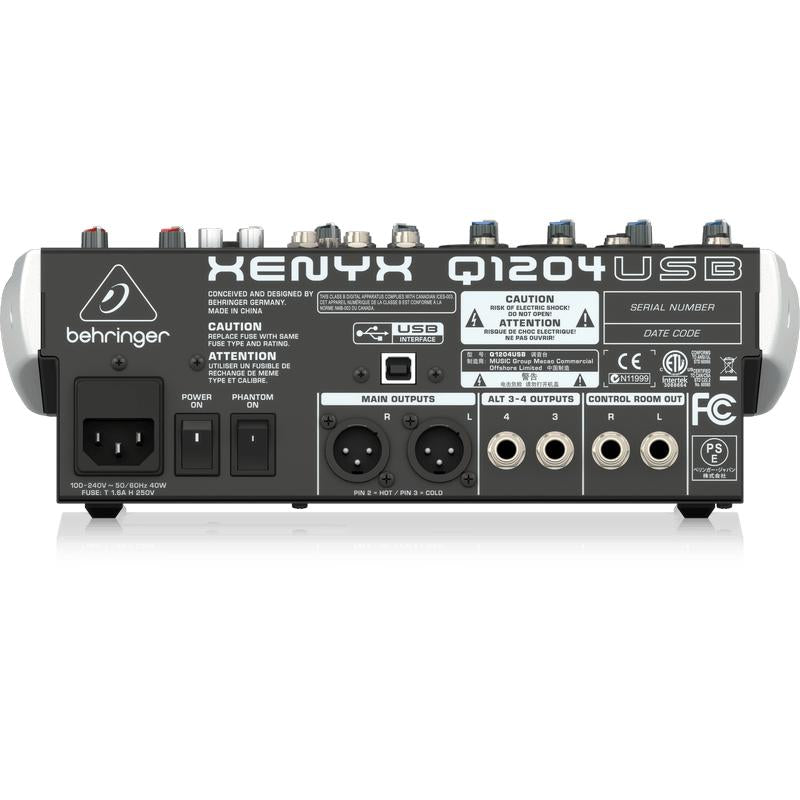 Behringer XENYX Q1204USB Premium 12-Input 2/2-Bus Mixer with XENYX Mic Preamps & Compressors-Cannon Sound And Light