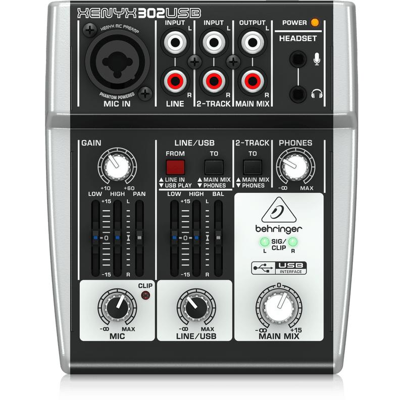 Behringer XENYX 302USB Premium 5-Input Mixer with USB/Audio Interface-Cannon Sound And Light