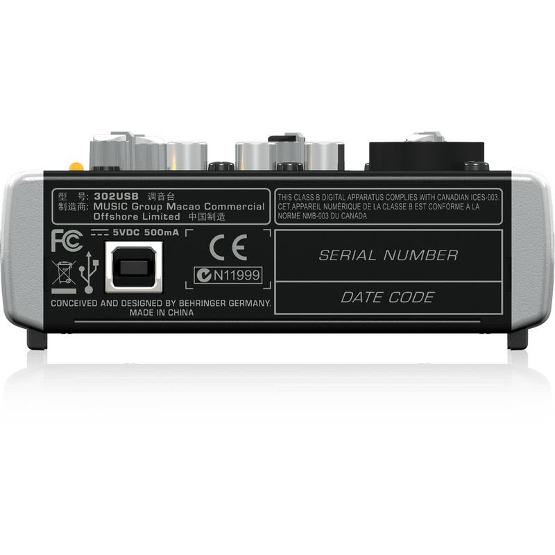 Behringer XENYX 302USB Premium 5-Input Mixer with USB/Audio Interface-Cannon Sound And Light