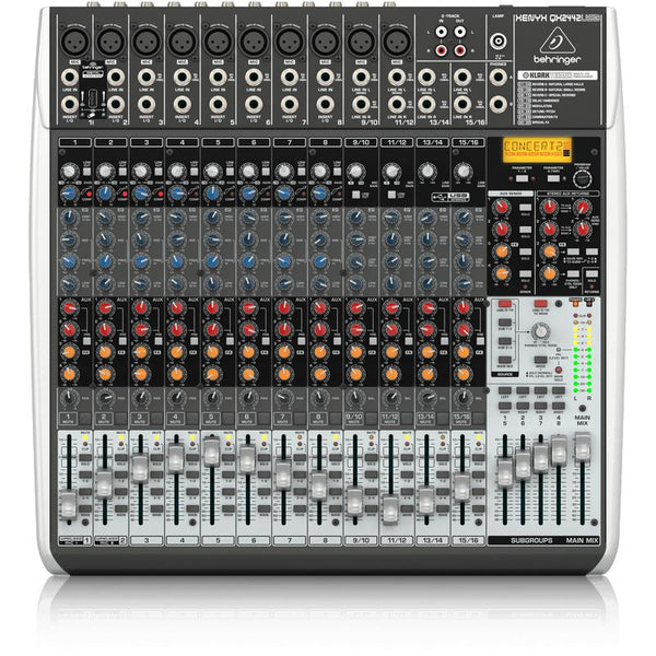 Behringer XENYX QX2442USB 24-Input 4/2-Bus Mixer w/ XENYX Mic Preamps, Compressors & Multi-FX-Cannon Sound And Light