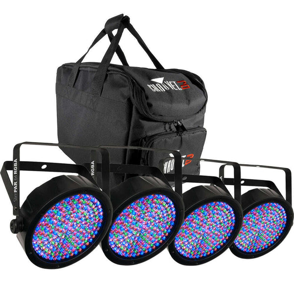 Chauvet DJ SlimPAR 64 RGBA 4-Pack Package with VIP Carry Bag
