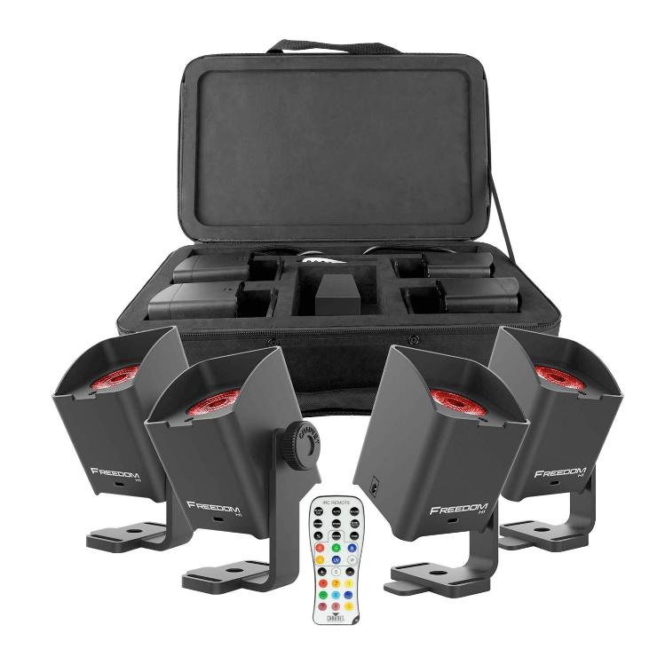 Chauvet DJ Freedom H1 4x 10 Watt Hex-colour Battery Powered LED Wash Light Package-Cannon Sound And Light