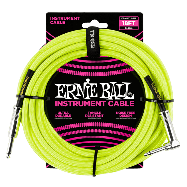 ernie-ball-p06085-neon-yellow-braided-right-angled-jack-to-straight-jack-instrument-cable---18-feet-55-metre-34339805